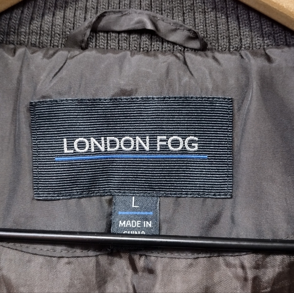 London Fog Down Feather Puffer Jacket Women's L Brown Winter Warm Cozy Retro - Picture 11 of 12